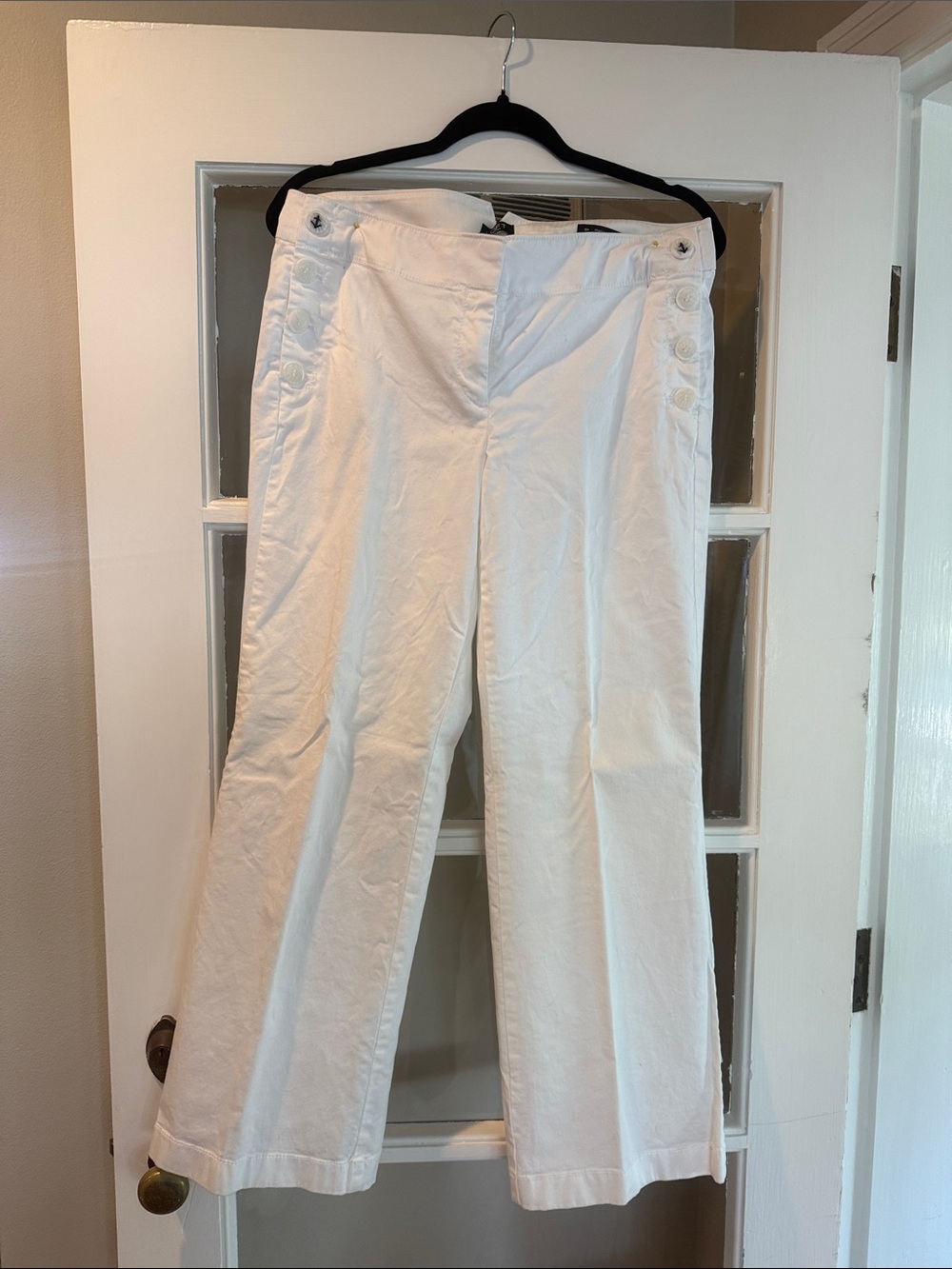 White womens sailor pant